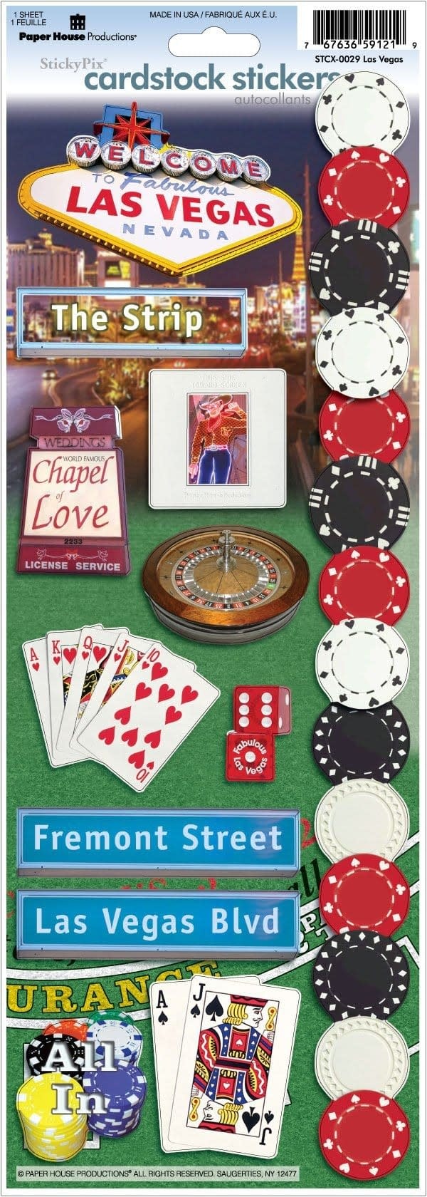 PAPER HOUSE PRODUCTIONS PAPER HOUSE LAS VEGAS CARDSTOCK STICKERS