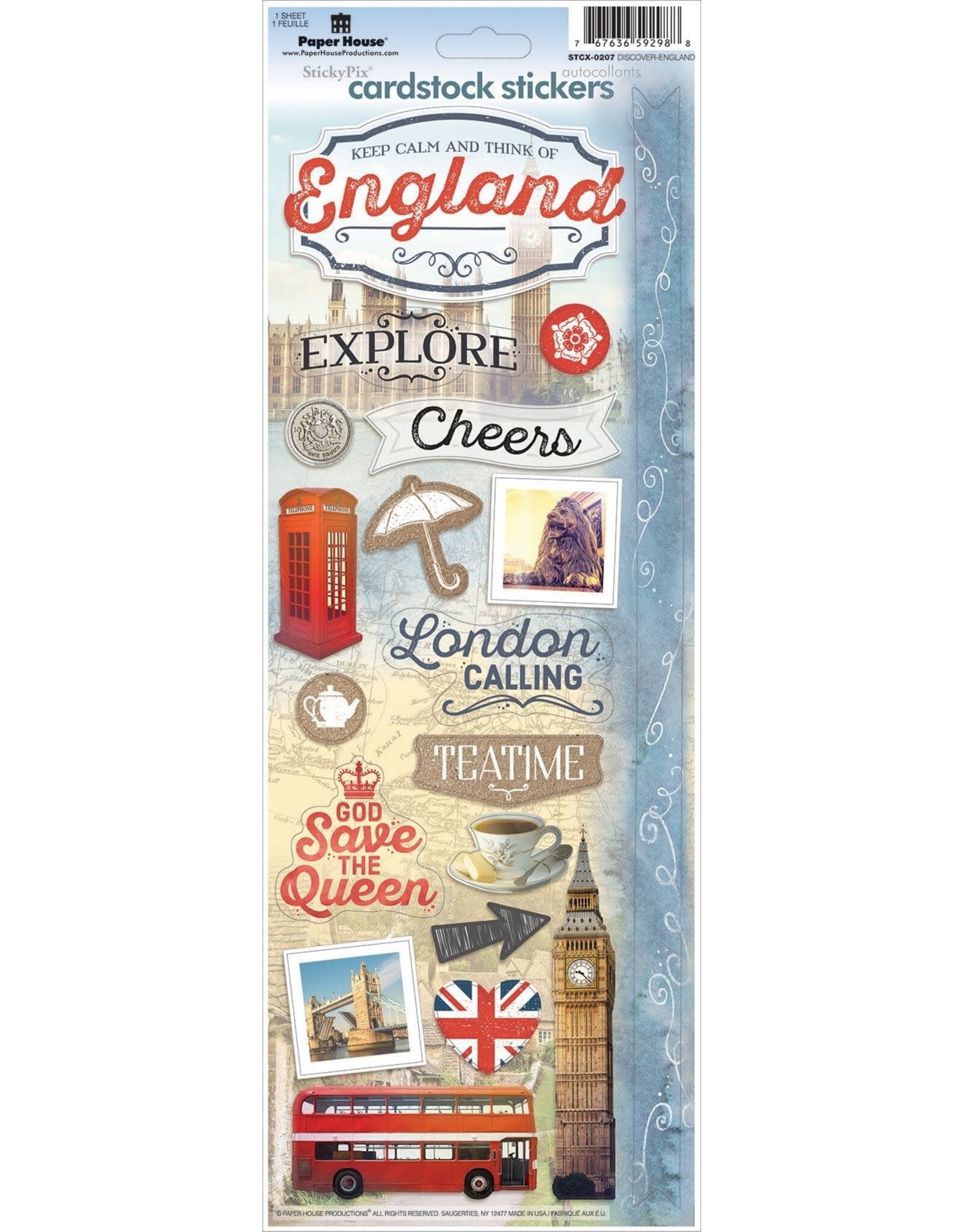 PAPER HOUSE PRODUCTIONS PAPER HOUSE ENGLAND CARDSTOCK STICKERS
