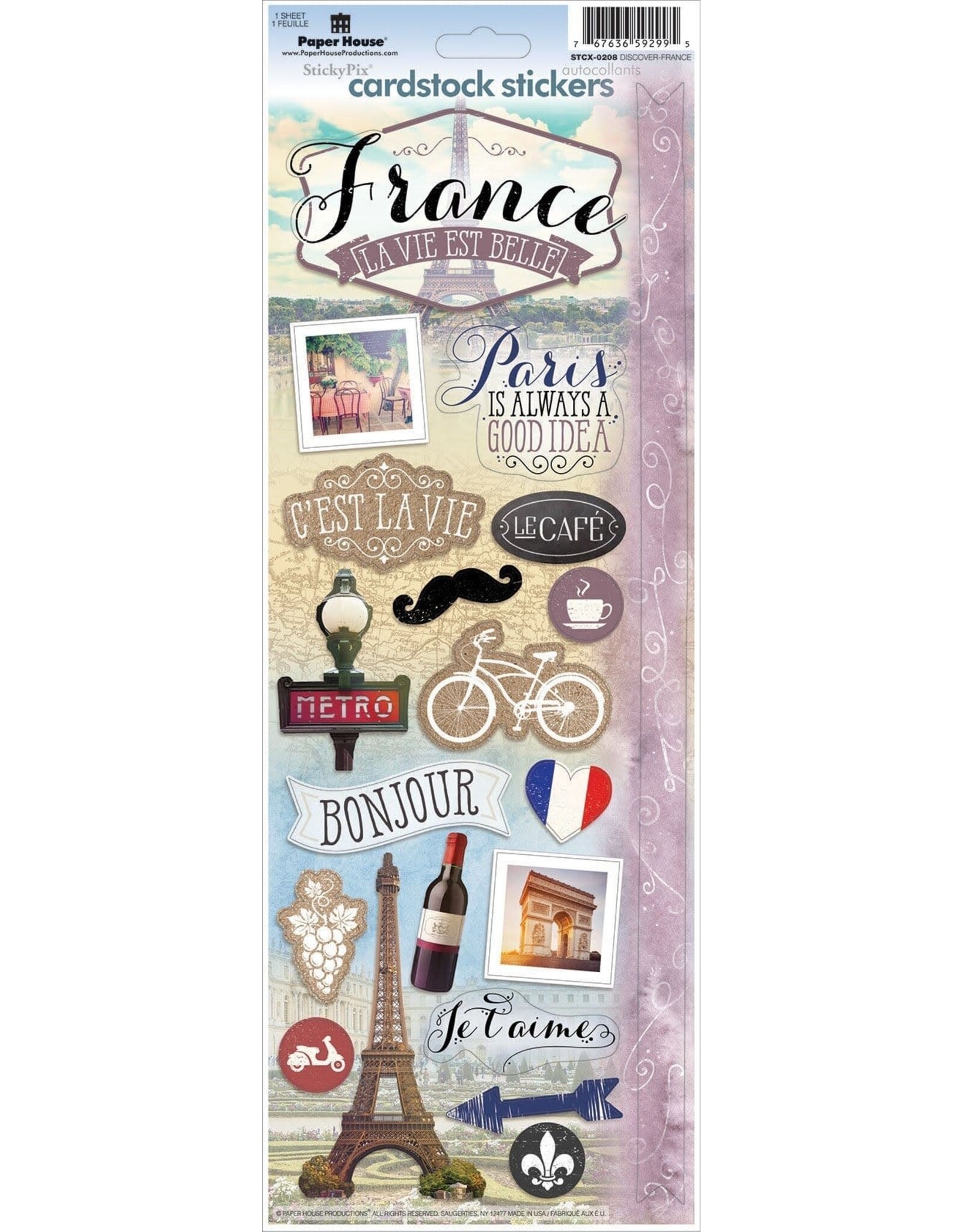 PAPER HOUSE PRODUCTIONS PAPER HOUSE FRANCE CARDSTOCK STICKERS