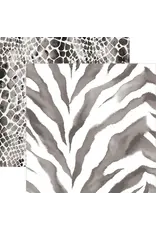PAPER HOUSE PRODUCTIONS PAPER HOUSE BLACK WATERCOLOR ZEBRA & PYTHON 12X12 CARDSTOCK
