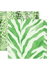 PAPER HOUSE PRODUCTIONS PAPER HOUSE GREEN WATERCOLOR ZEBRA & PYTHON 12X12 CARDSTOCK