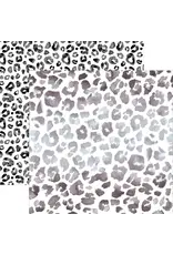 PAPER HOUSE PRODUCTIONS PAPER HOUSE BLACK WATERCOLOR LEOPARD PRINT 12X12 CARDSTOCK