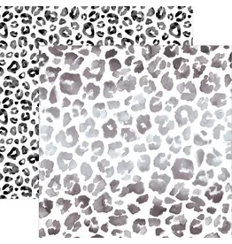 PAPER HOUSE PRODUCTIONS PAPER HOUSE BLACK WATERCOLOR LEOPARD PRINT 12X12 CARDSTOCK