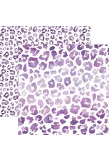 PAPER HOUSE PRODUCTIONS PAPER HOUSE PURPLE WATERCOLOR LEOPARD PRINT 12X12 CARDSTOCK