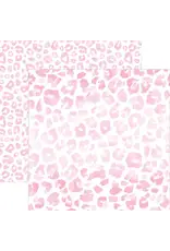 PAPER HOUSE PRODUCTIONS PAPER HOUSE PINK WATERCOLOR LEOPARD PRINT 12X12 CARDSTOCK