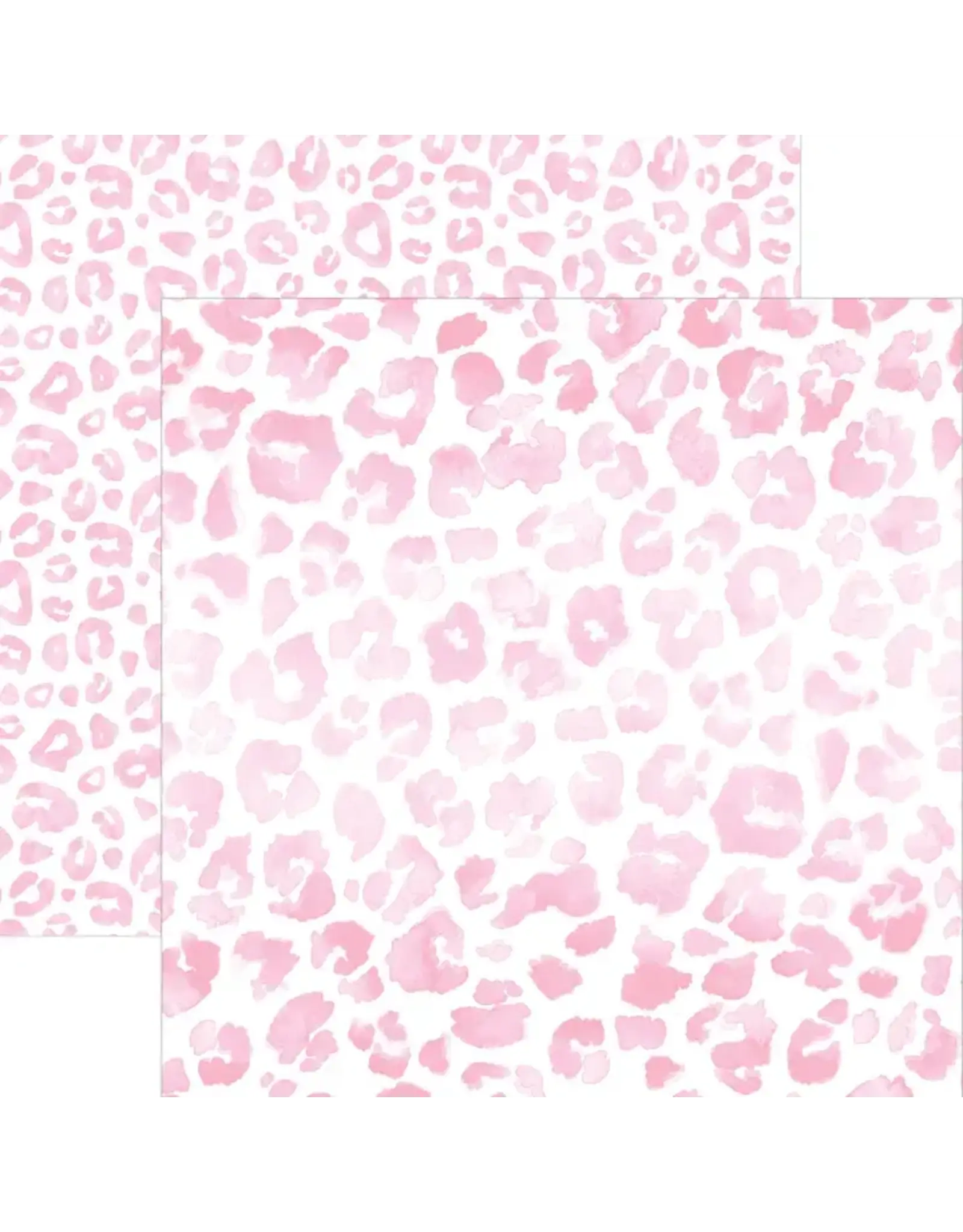 PAPER HOUSE PRODUCTIONS PAPER HOUSE PINK WATERCOLOR LEOPARD PRINT 12X12 CARDSTOCK
