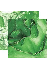 PAPER HOUSE PRODUCTIONS PAPER HOUSE GREEN WATERCOLOR MARBLE 12X12 CARDSTOCK
