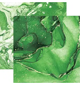 PAPER HOUSE PRODUCTIONS PAPER HOUSE GREEN WATERCOLOR MARBLE 12X12 CARDSTOCK