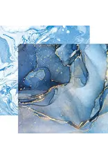 PAPER HOUSE PRODUCTIONS PAPER HOUSE BLUE WATERCOLOR MARBLE 12X12 CARDSTOCK
