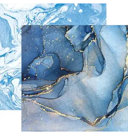 PAPER HOUSE PRODUCTIONS PAPER HOUSE BLUE WATERCOLOR MARBLE 12X12 CARDSTOCK