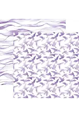 PAPER HOUSE PRODUCTIONS PAPER HOUSE PURPLE WATERCOLOR BIRDS 12X12 CARDSTOCK