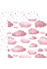 PAPER HOUSE PRODUCTIONS PAPER HOUSE PINK WATERCOLOR CLOUDS 12X12 CARDSTOCK