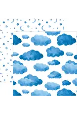 PAPER HOUSE PRODUCTIONS PAPER HOUSE BLUE WATERCOLOR CLOUDS 12X12 CARDSTOCK