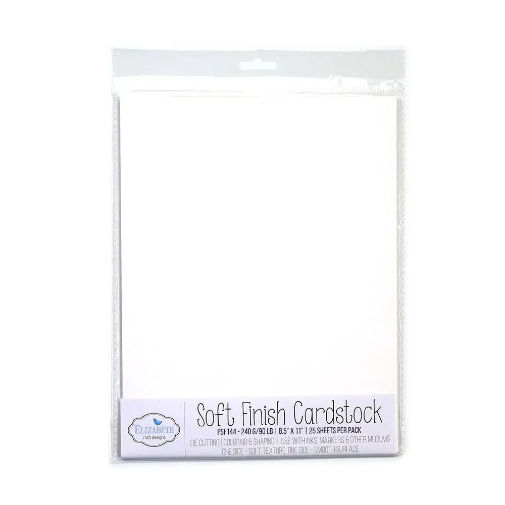 ELIZABETH CRAFT DESIGNS ELIZABETH CRAFT DESIGNS WHITE 8.5X11 SOFT FINISH CARDSTOCK 240G/90LB 25/PK