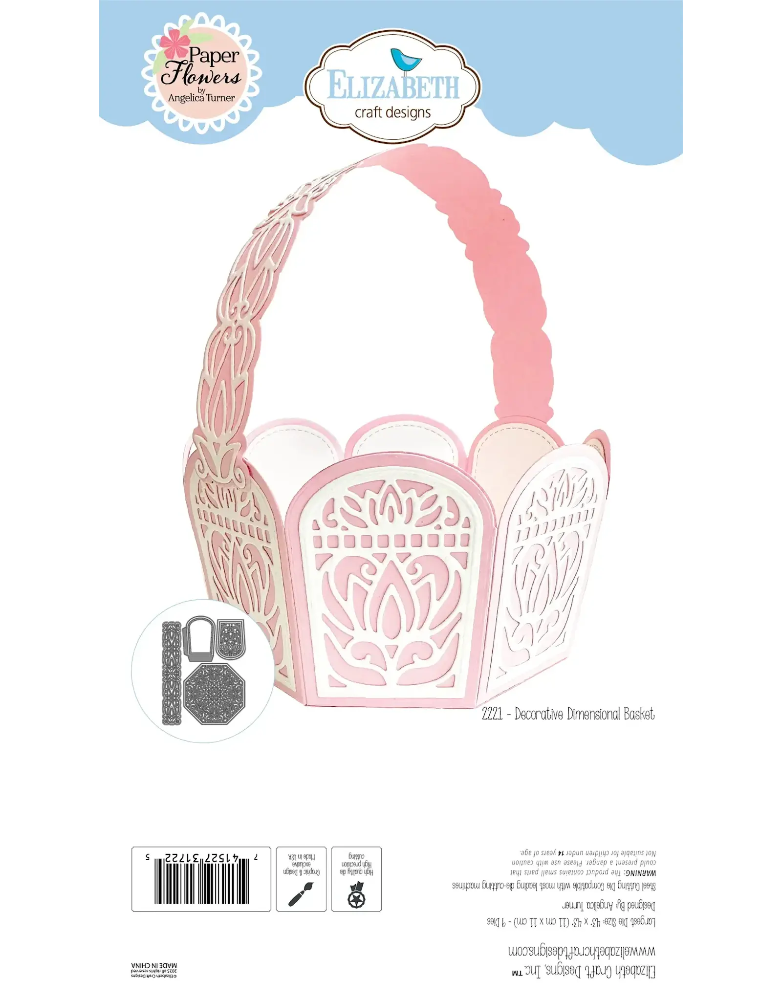 ELIZABETH CRAFT DESIGNS ELIZABETH CRAFT DESIGNS DECORATIVE DIMENSIONAL BASKET DIE SET