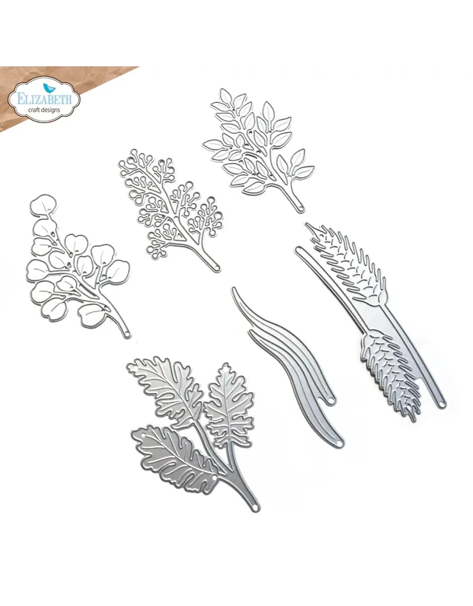 ELIZABETH CRAFT DESIGNS ELIZABETH CRAFT DESIGNS FLORAL GREENERY 3 DIE SET