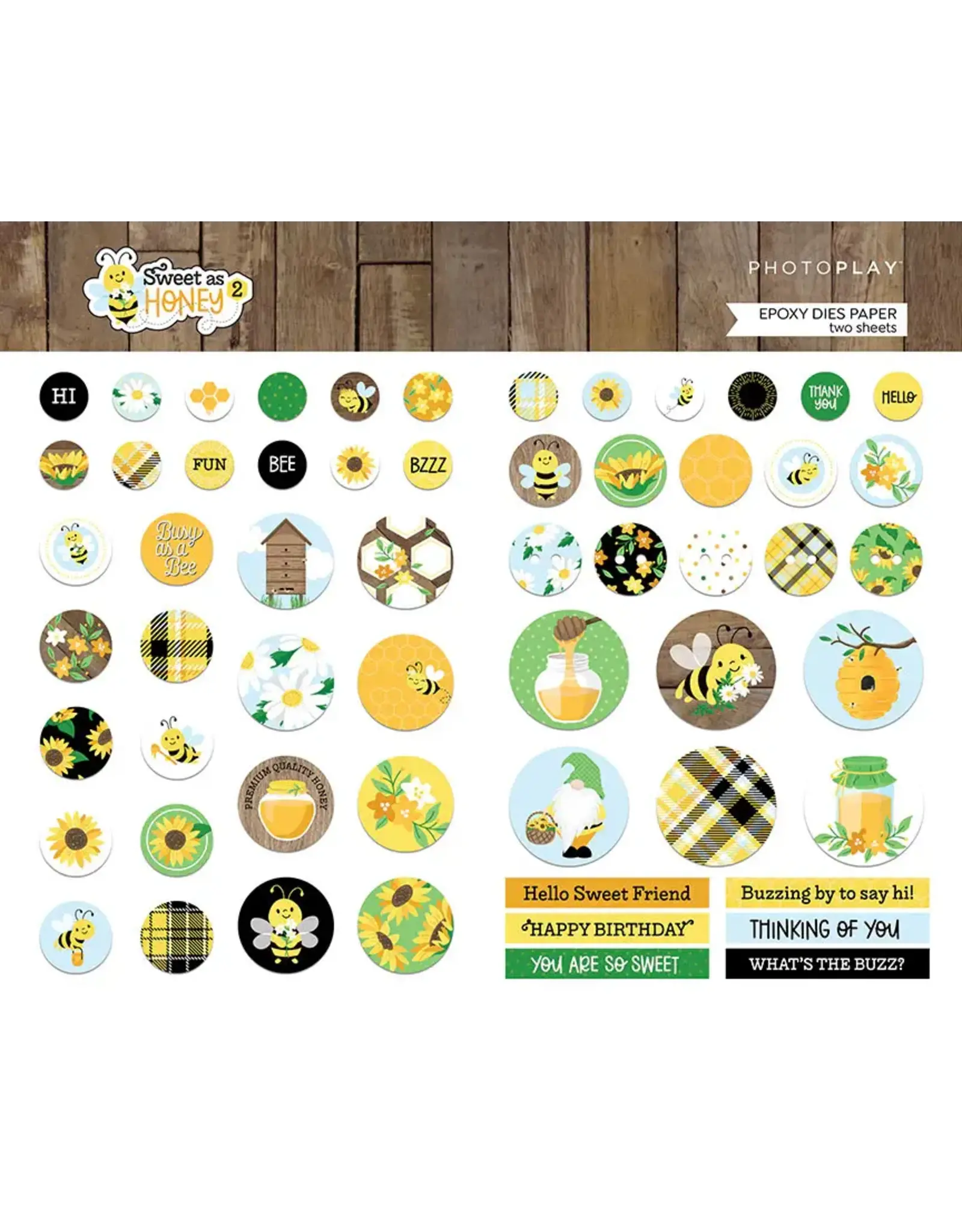 PHOTOPLAY PAPER PHOTOPLAY SWEET AS HONEY 2 EPOXY DIES PAPER PACK