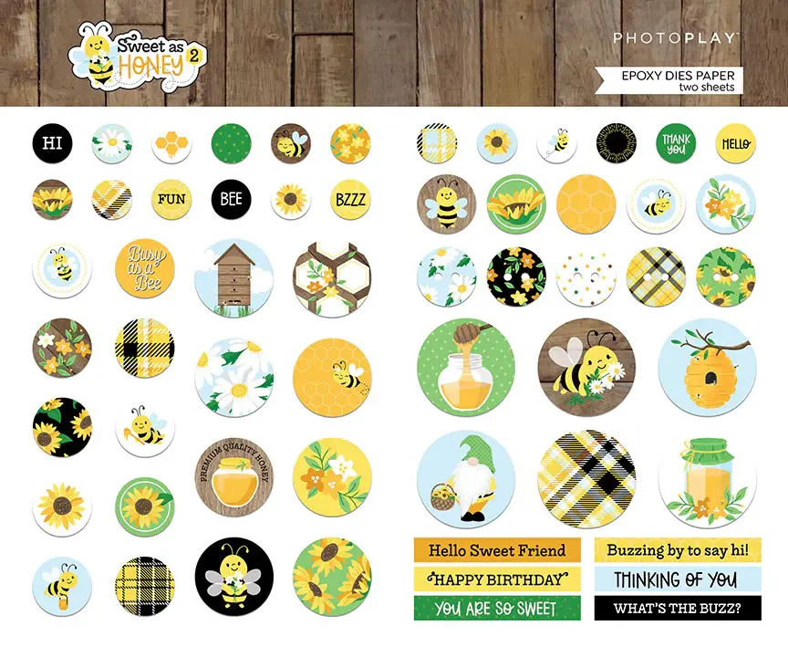 PHOTOPLAY PAPER PHOTOPLAY SWEET AS HONEY 2 EPOXY DIES PAPER PACK