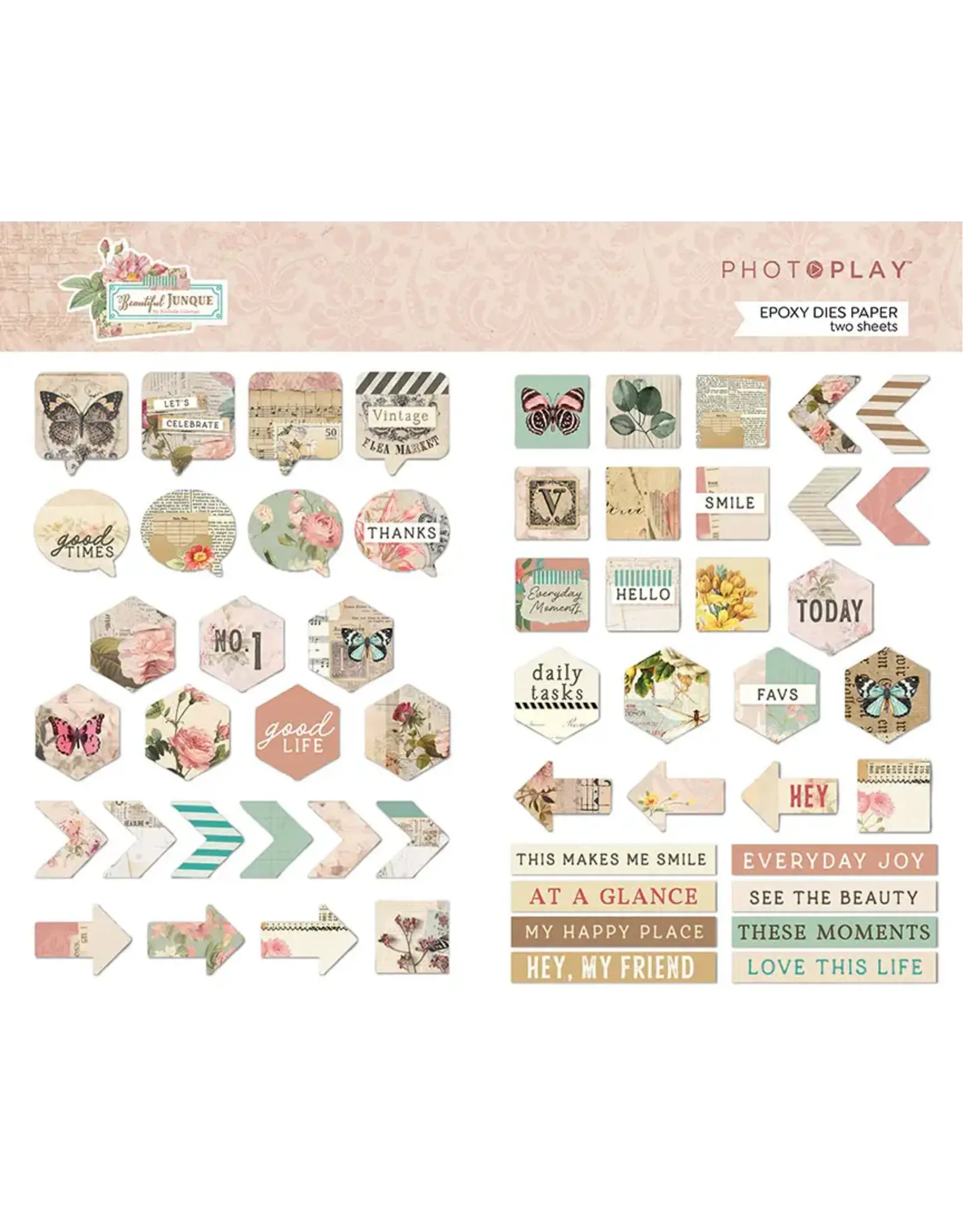 PHOTOPLAY PAPER PHOTOPLAY BEAUTIFUL JUNQUE EPOXY DIES PAPER PACK