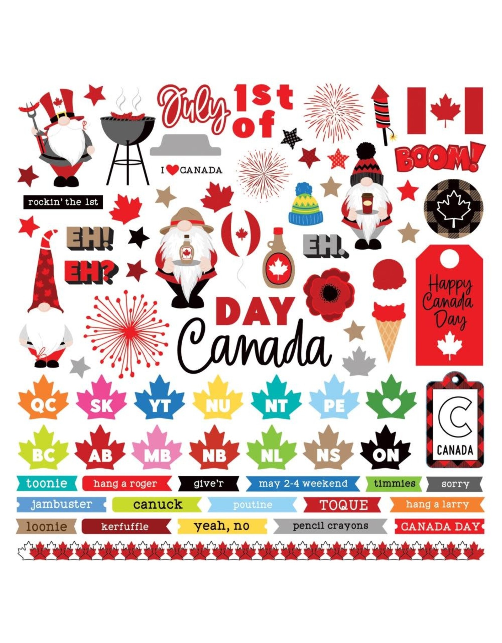 PHOTOPLAY PAPER PHOTOPLAY A YEAR WITH MY GNOMIES CANADA PAPER ELEMENT STICKERS 12X12