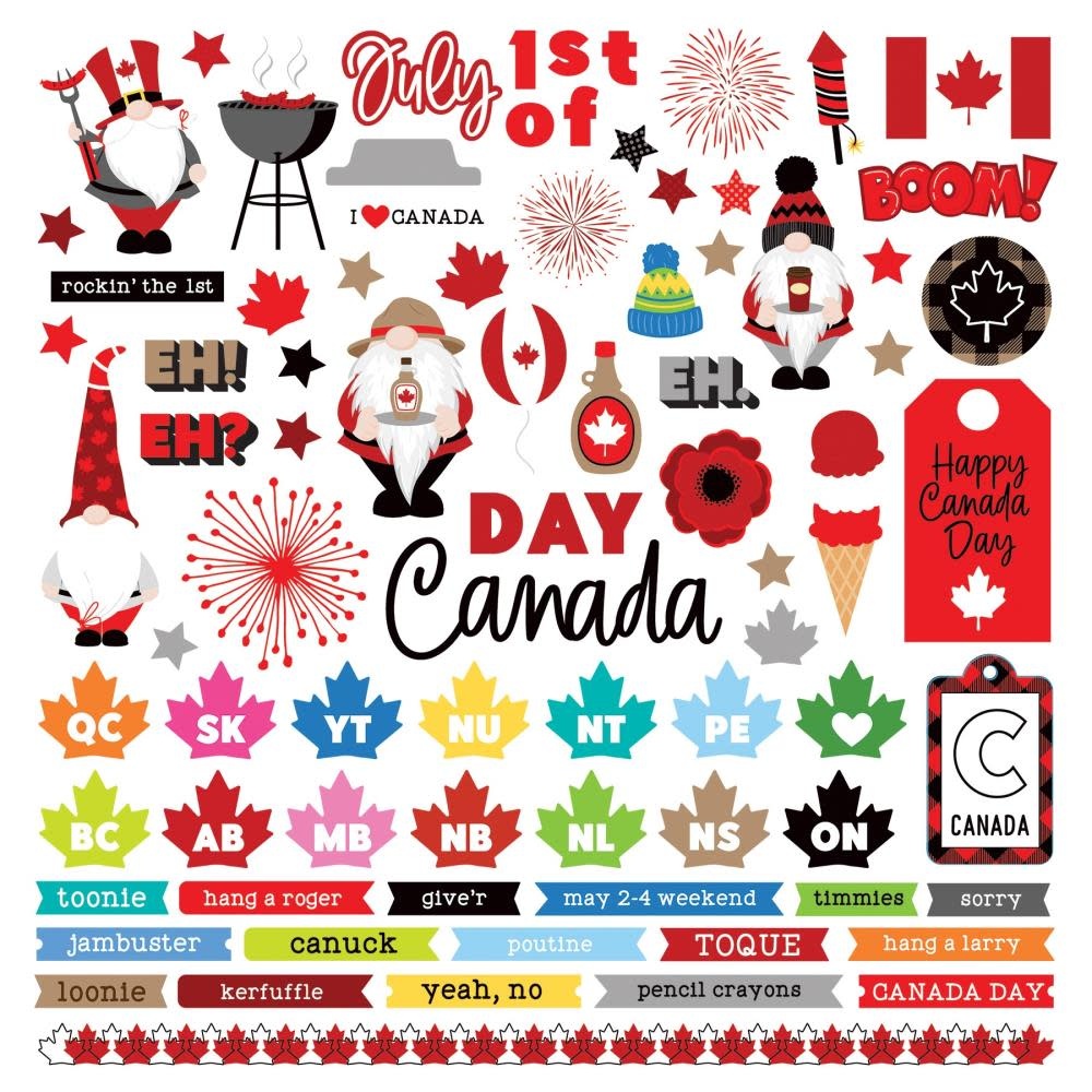 PHOTOPLAY PAPER PHOTOPLAY A YEAR WITH MY GNOMIES CANADA PAPER ELEMENT STICKERS 12X12