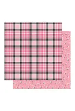 PHOTOPLAY PAPER PHOTOPLAY LIL' BOO THING PINK PLAID 12x12 CARDSTOCK