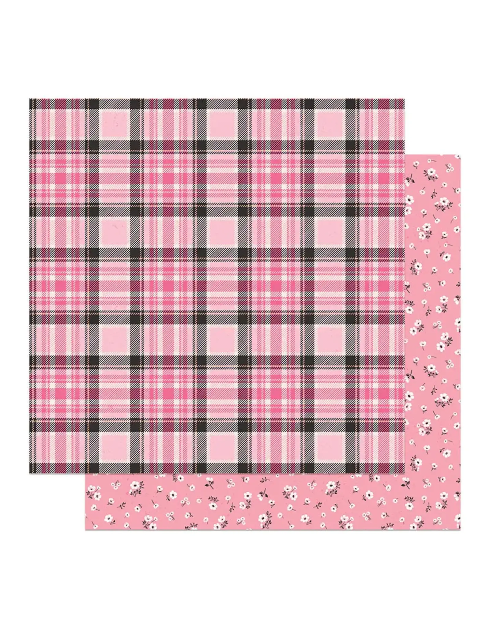 PHOTOPLAY PAPER PHOTOPLAY LIL' BOO THING PINK PLAID 12x12 CARDSTOCK