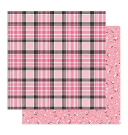 PHOTOPLAY PAPER PHOTOPLAY LIL' BOO THING PINK PLAID 12x12 CARDSTOCK
