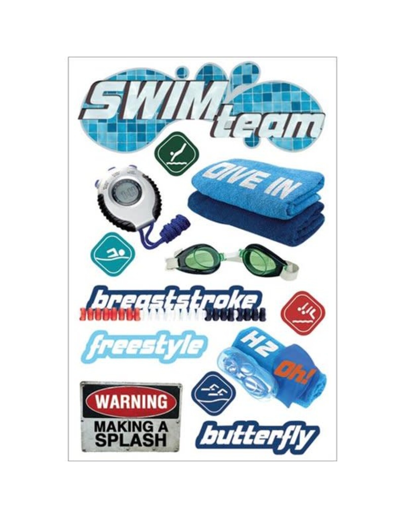 PAPER HOUSE PRODUCTIONS PAPER HOUSE SWIM TEAM 3D STICKERS