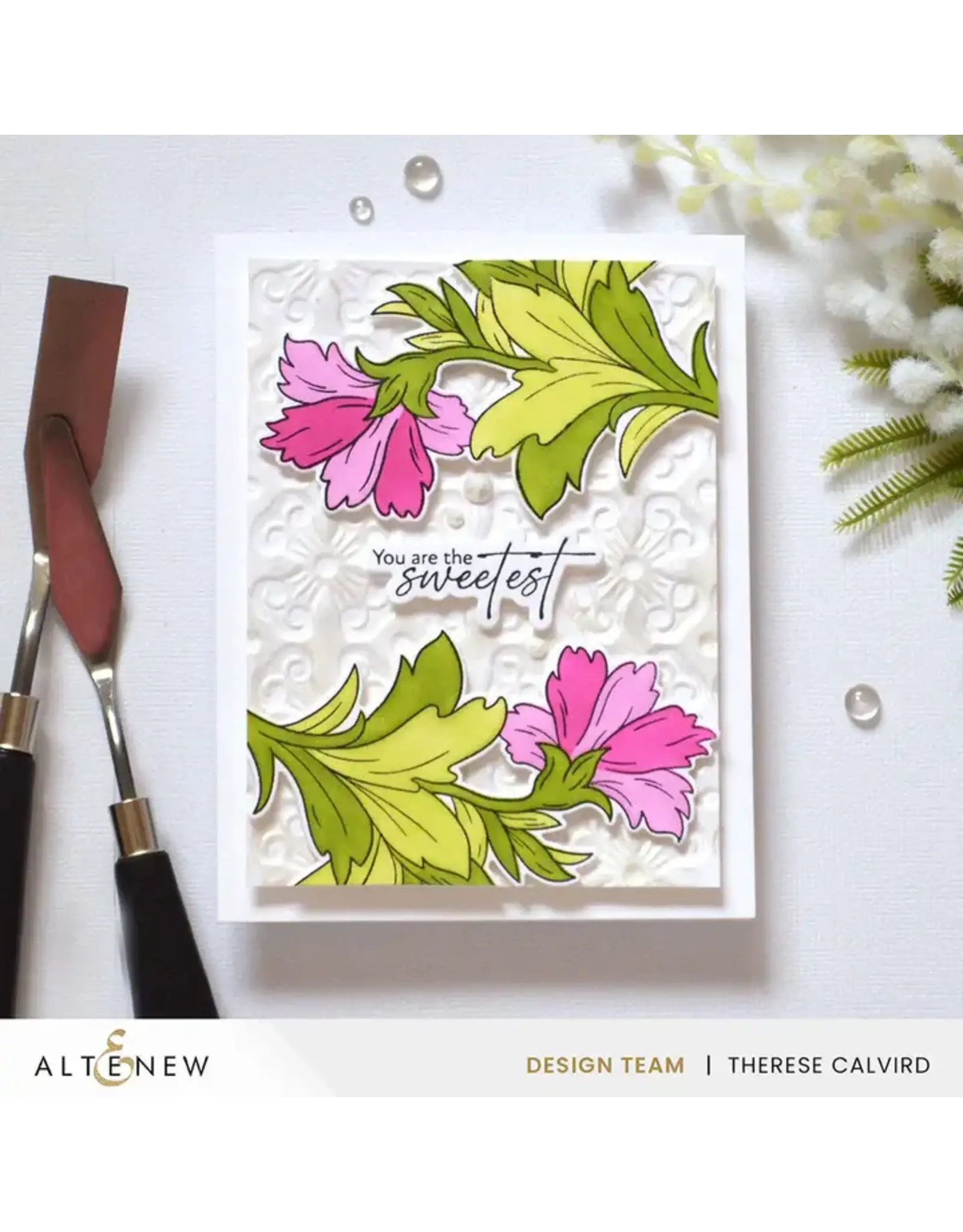 ALTENEW ALTENEW CRAFT YOUR LIFE PROJECT KIT: GARDEN WHISPERS CLEAR STAMP, STENCIL SET, 3D EMBOSSING FOLDER AND DIE SET BUNDLE