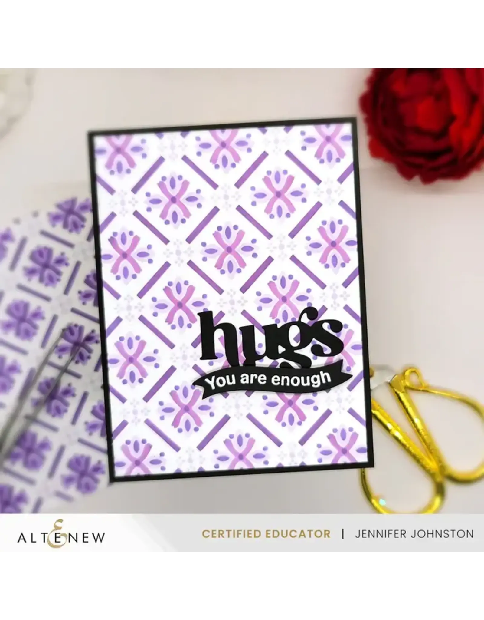 ALTENEW ALTENEW PATTERNED PETALS STENCIL SET 4/PK