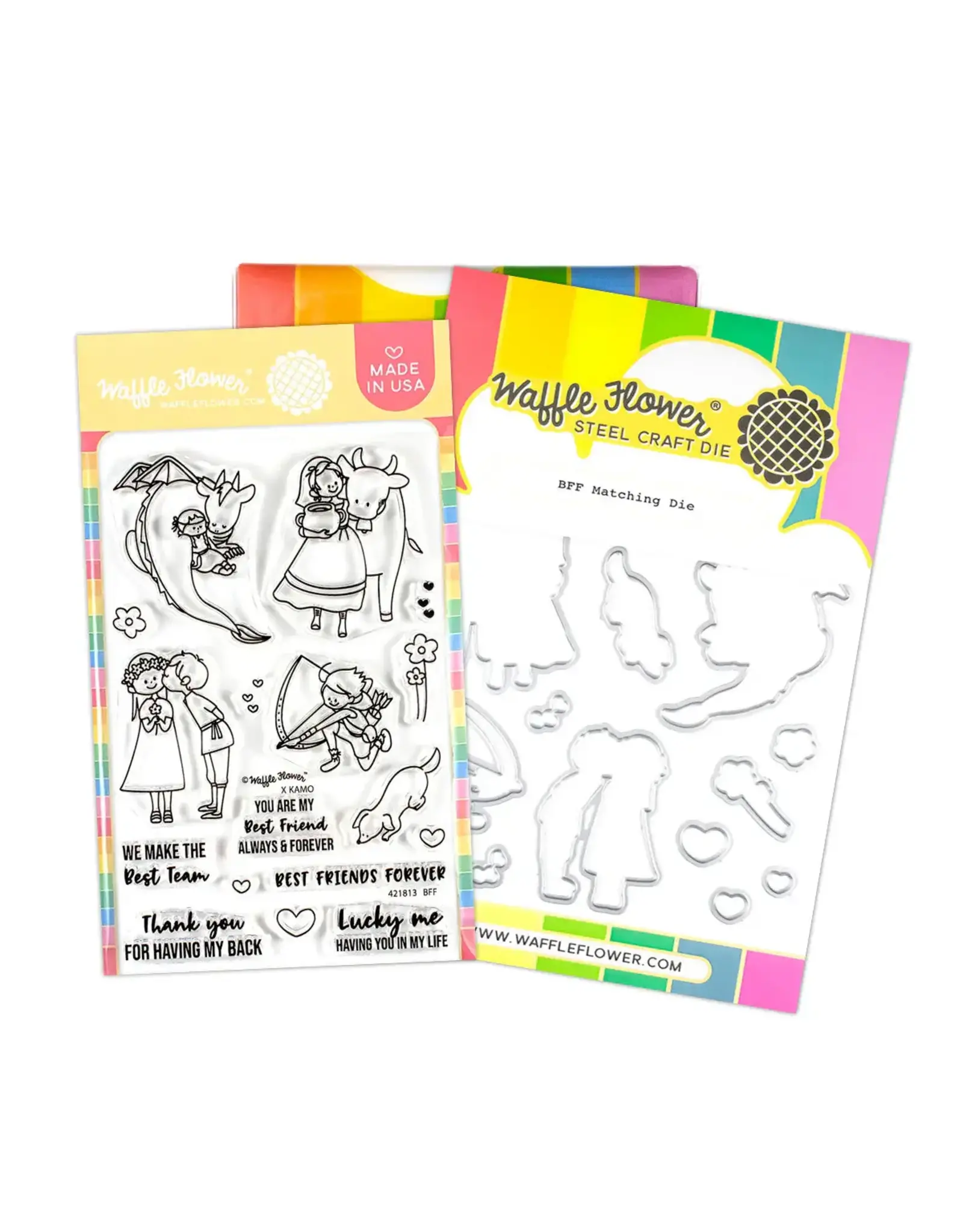 WAFFLE FLOWER WAFFLE FLOWER BFF CLEAR STAMP SET AND DIE COMBO