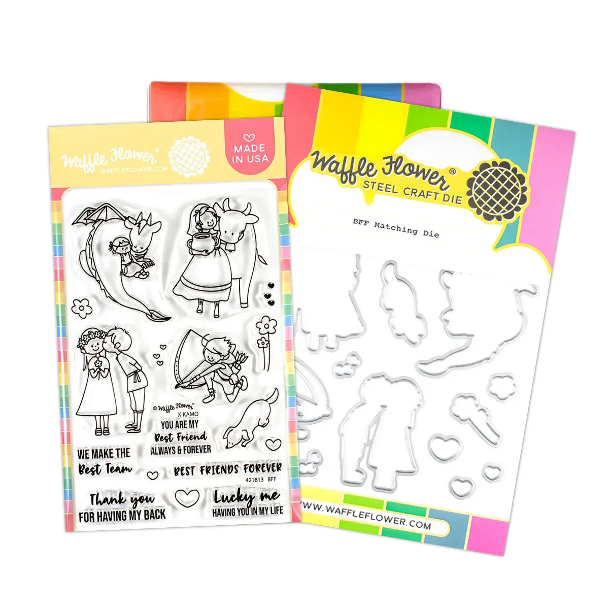 WAFFLE FLOWER WAFFLE FLOWER BFF CLEAR STAMP SET AND DIE COMBO