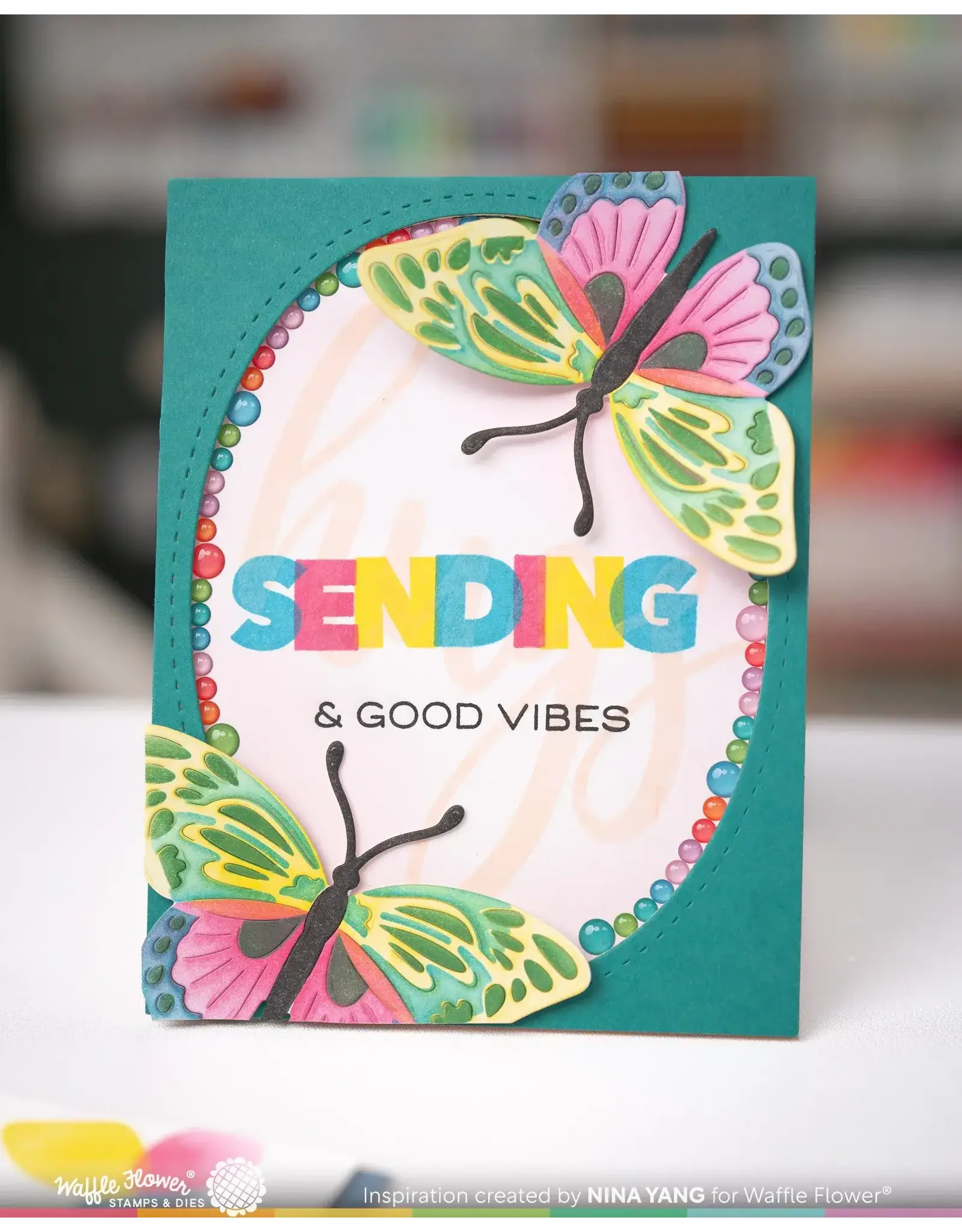 WAFFLE FLOWER WAFFLE FLOWER OVERLAPPING ALPHA CLEAR STAMP SET
