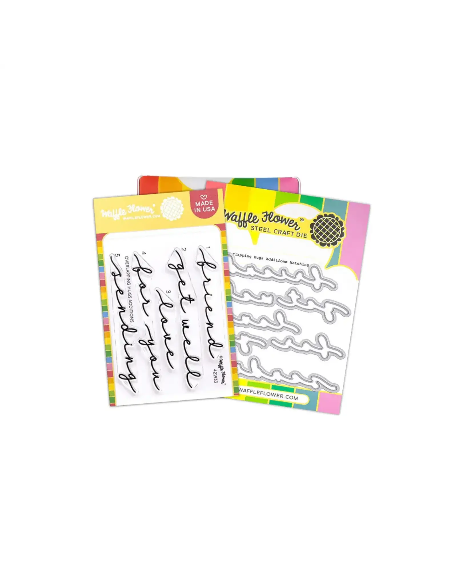 WAFFLE FLOWER WAFFLE FLOWER OVERLAPPING HUGS ADDITIONS CLEAR STAMP SET AND DIE COMBO