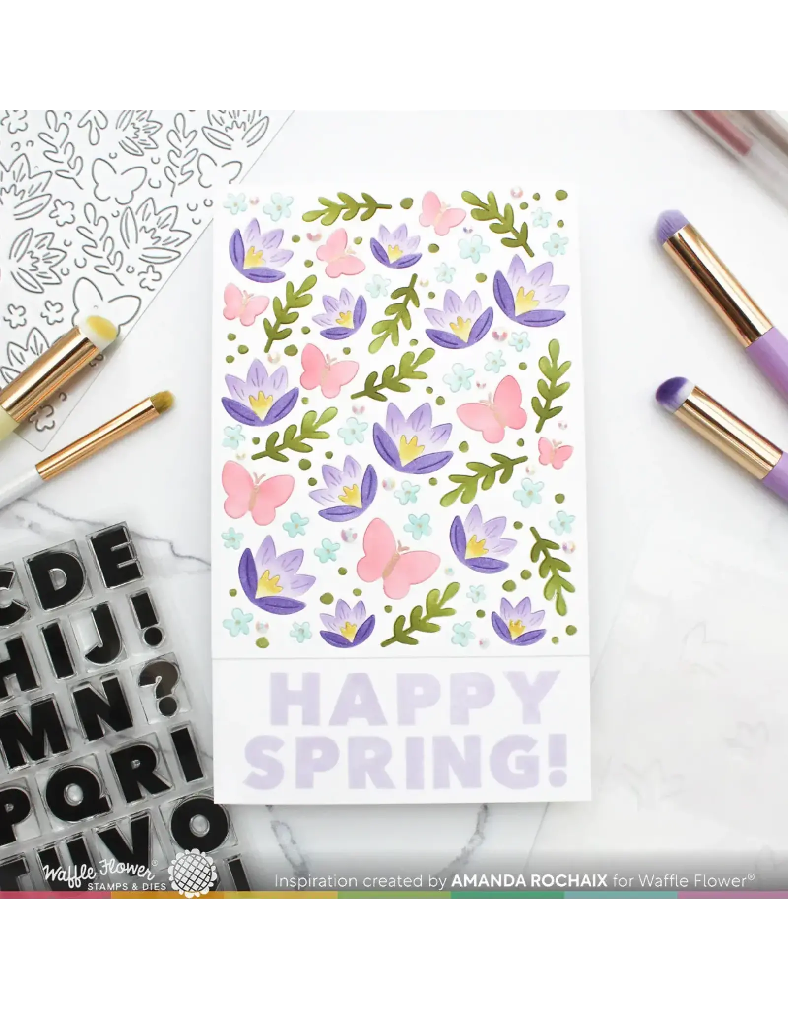 WAFFLE FLOWER WAFFLE FLOWER CROCUS FLUTTER STENCIL SET