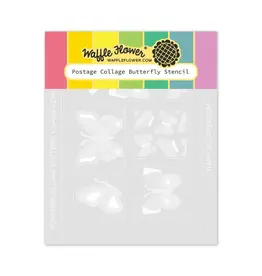 WAFFLE FLOWER WAFFLE FLOWER POSTAGE COLLAGE BUTTERFLY STENCIL SET