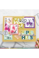 WAFFLE FLOWER WAFFLE FLOWER POSTAGE COLLAGE BUTTERFLY STENCIL SET