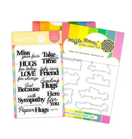 WAFFLE FLOWER WAFFLE FLOWER PAPER HUG SENTIMENTS CLEAR STAMP SET AND DIE COMBO