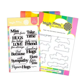 WAFFLE FLOWER WAFFLE FLOWER PAPER HUG SENTIMENTS CLEAR STAMP SET AND DIE COMBO