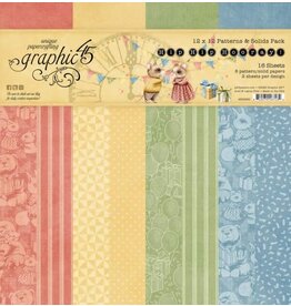 GRAPHIC 45 GRAPHIC 45 HIP HIP HOORAY PATTERNS & SOLIDS 12x12 COLLECTION PACK