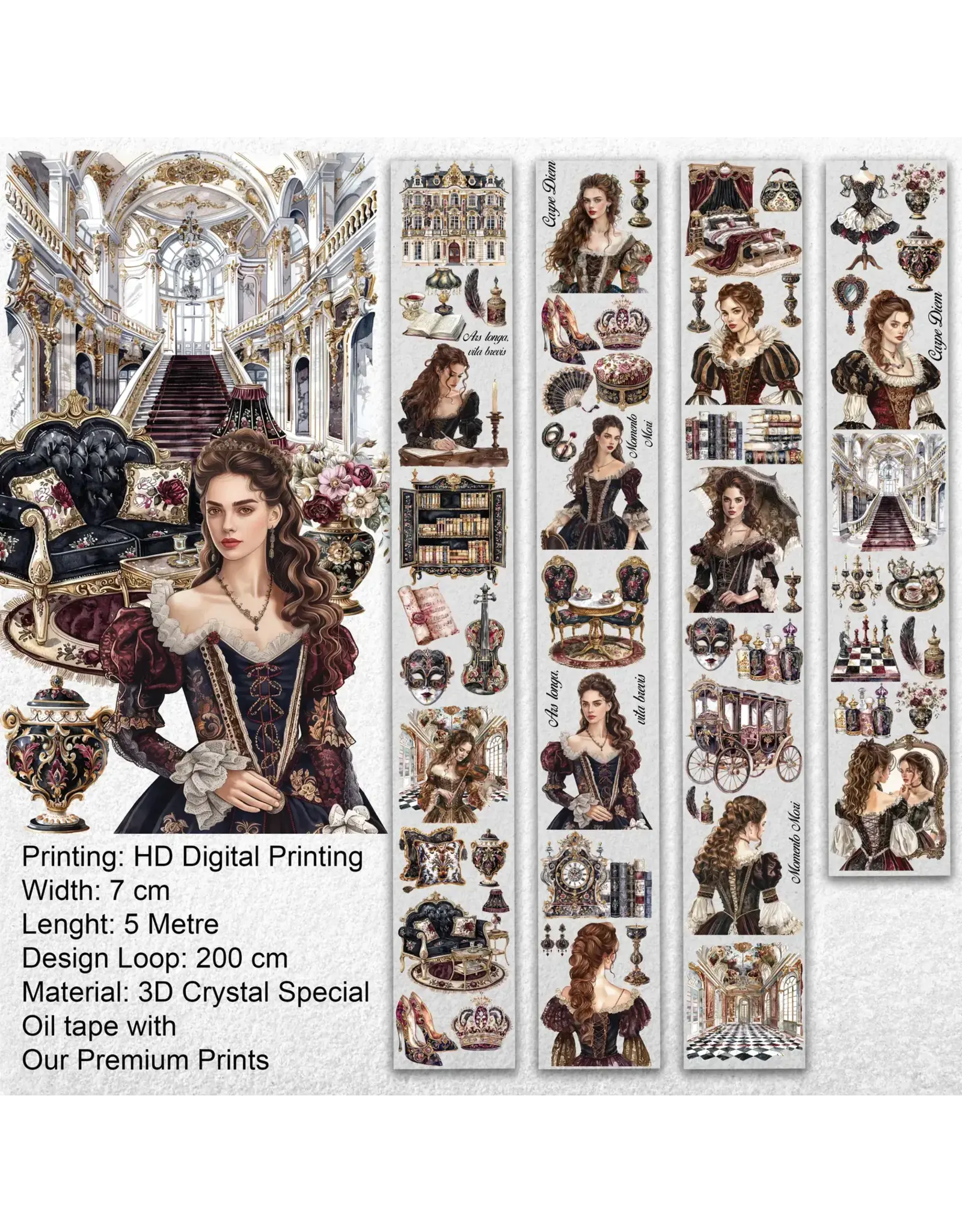 ONWIZE ONWIZE SCRAPBOOK BAROQUE ELEGANCE 3D CRYSTAL SPECIAL OIL TAPE