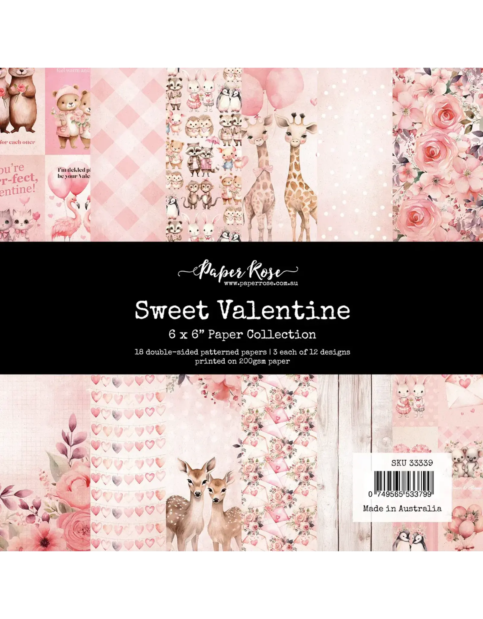 PAPER ROSE PAPER ROSE SWEET VALENTINE 6x6 PAPER COLLECTION