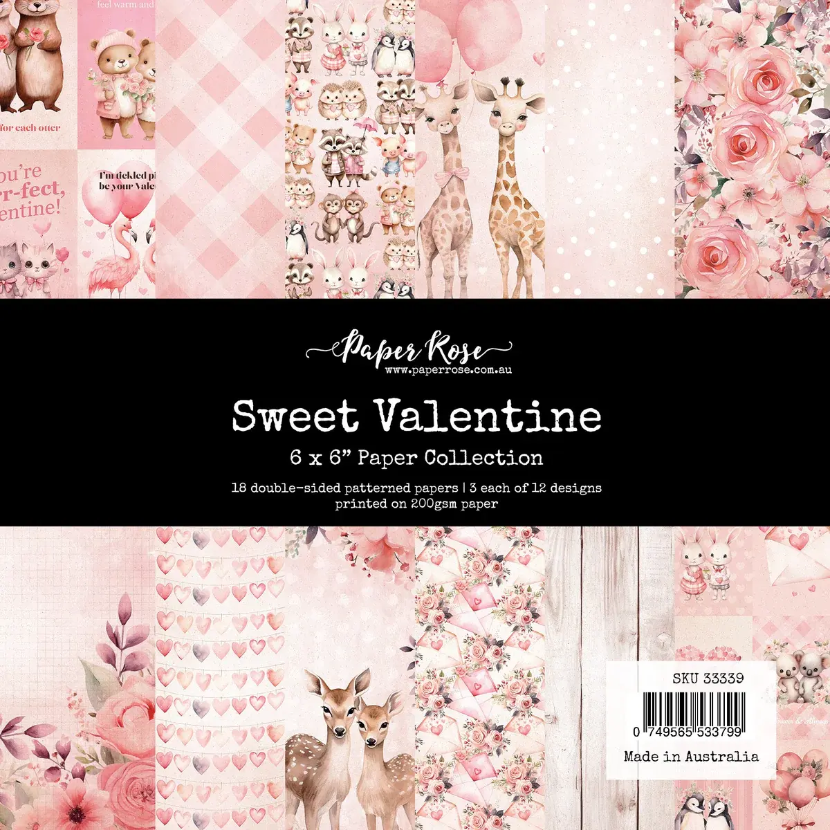 PAPER ROSE PAPER ROSE SWEET VALENTINE 6x6 PAPER COLLECTION