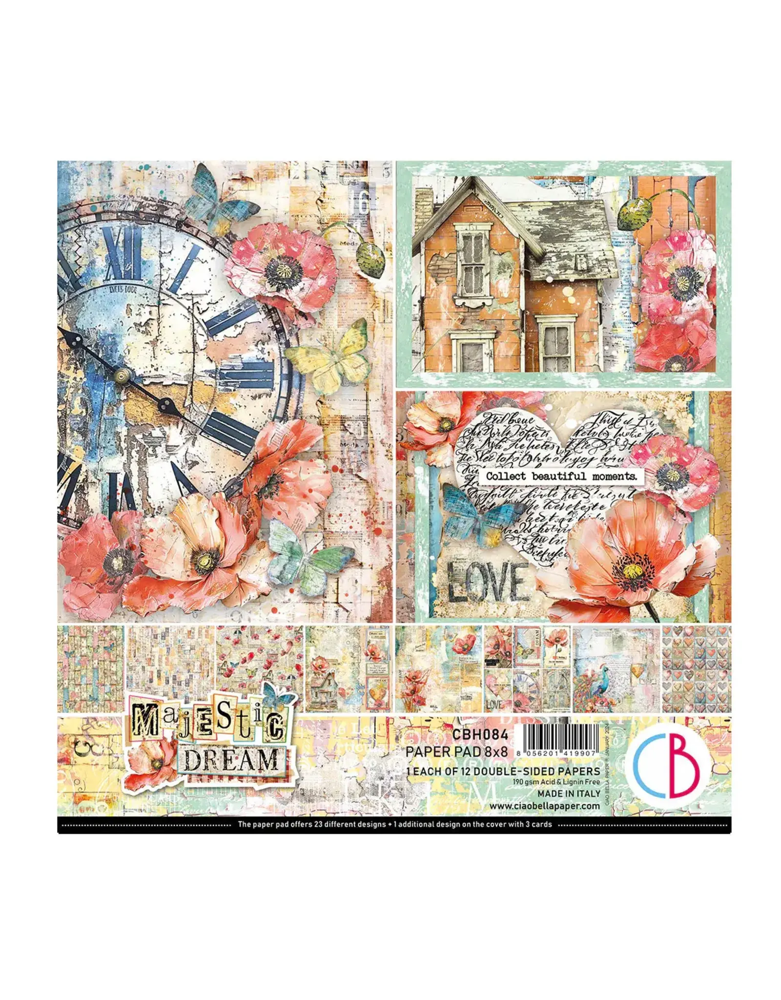 CIAO BELLA CIAO BELLA MAJESTIC DREAM 8x8 PAPER PAD 12 SHEETS