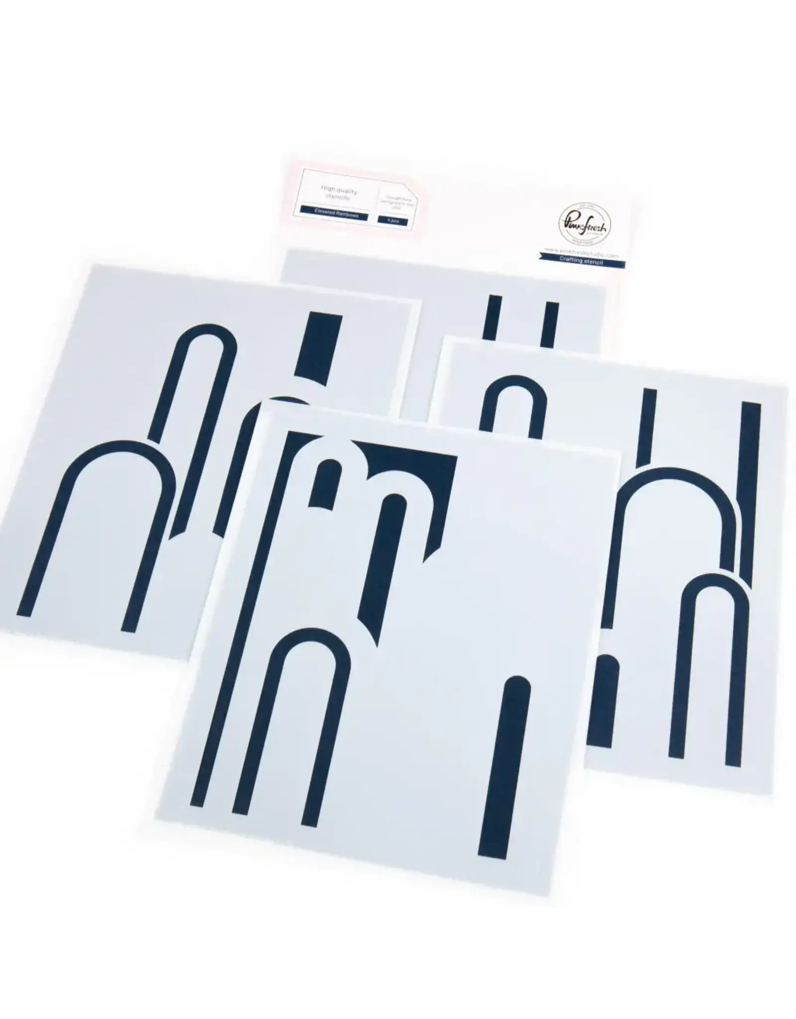 PINKFRESH PINKFRESH STUDIO ELEVATED RAINBOWS STENCIL SET 4/PK
