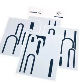 PINKFRESH PINKFRESH STUDIO ELEVATED RAINBOWS STENCIL SET 4/PK