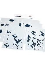 PINKFRESH PINKFRESH STUDIO FLORAL FIELD STENCIL SET 7/PK