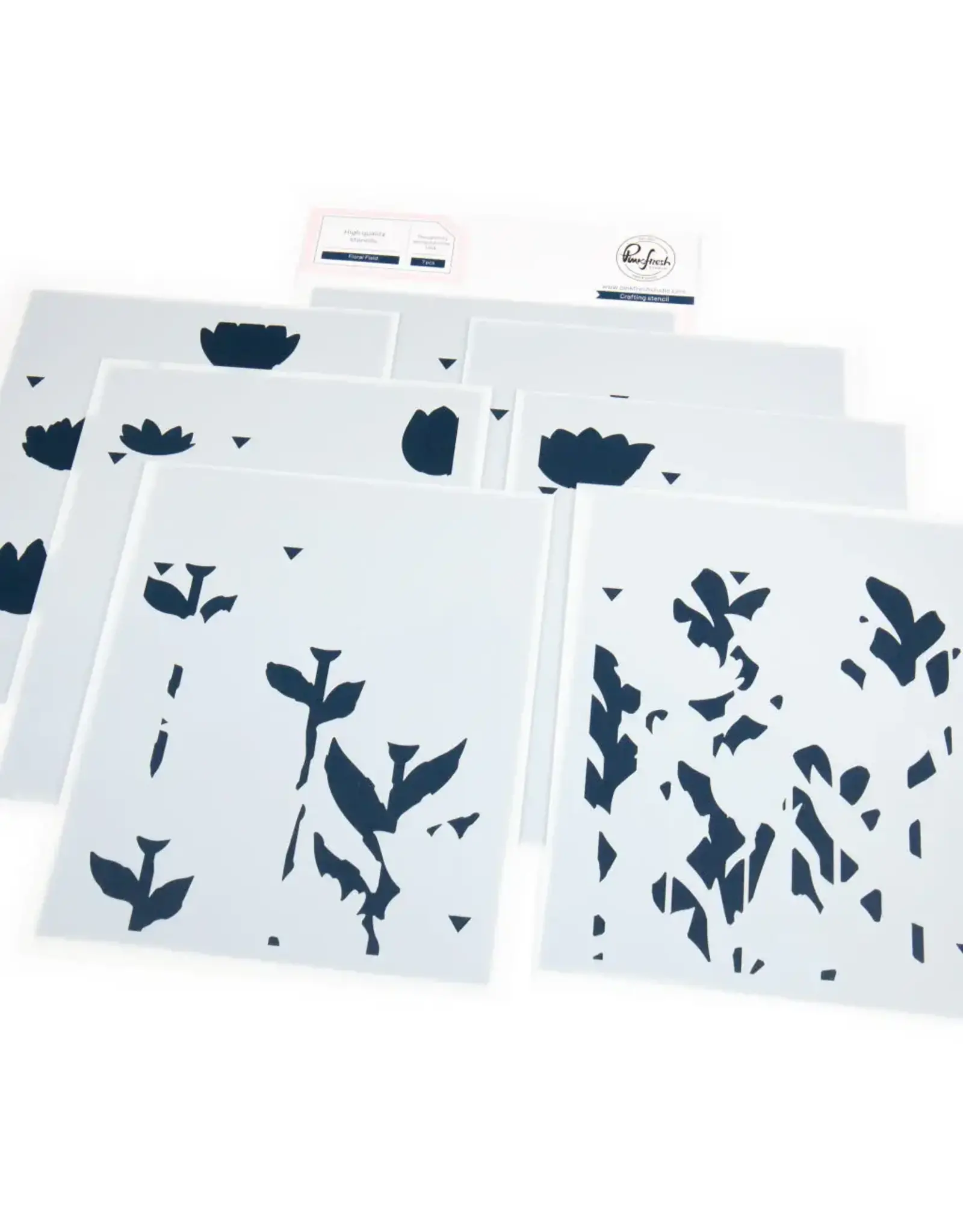 PINKFRESH PINKFRESH STUDIO FLORAL FIELD STENCIL SET 7/PK