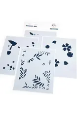 PINKFRESH PINKFRESH STUDIO HAPPY HUMMINGBIRDS STENCIL SET 4/PK